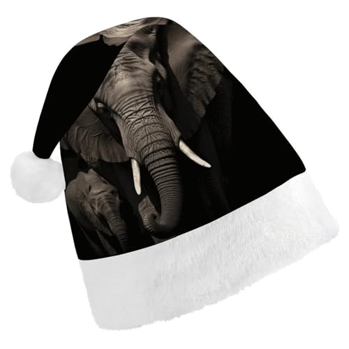 LPSBVNM Weihnachtsmütze für Erwachsene, Elefant, schwarz, bedruckt, Unisex, Weihnachtsmannmütze, Neujahrsdekoration, Hüte für Weihnachten, Festtage, Partyzubehör LPSBVNM Weihnachtsmütze für Erwachsene, Elefant, schwarz, bedruckt, Unisex, Weihnachtsmannmütze, Neujahrsdekoration, Hüte für Weihnachten, Festtage, Partyzubehör von LPSBVNM