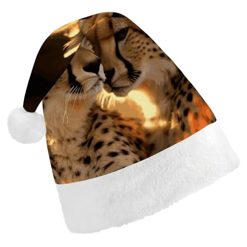 LPSBVNM Weihnachtsmütze für Erwachsene, Gepardenliebe, bedruckt, Unisex, Weihnachtsmannmütze, Neujahrsdekoration, Hüte für Weihnachten, Festtage, Partyzubehör LPSBVNM Weihnachtsmütze für Erwachsene, Gepardenliebe, bedruckt, Unisex, Weihnachtsmannmütze, Neujahrsdekoration, Hüte für Weihnachten, Festtage, Partyzubehör von LPSBVNM