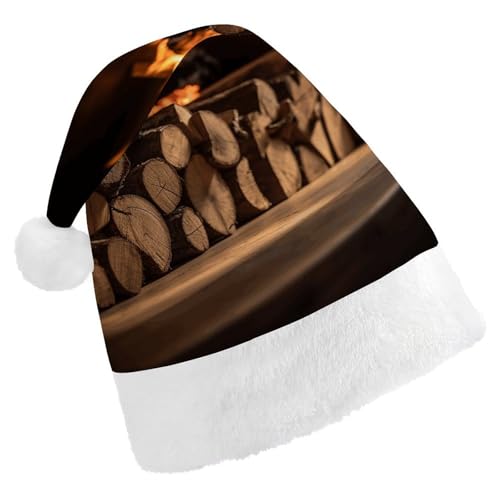LPSBVNM Weihnachtsmütze für Erwachsene, Holz auf Kamin, bedruckt, Unisex, Weihnachtsmannmütze, Neujahrsdekoration, Hüte für Weihnachten, Festtage, Partyzubehör LPSBVNM Weihnachtsmütze für Erwachsene, Holz auf Kamin, bedruckt, Unisex, Weihnachtsmannmütze, Neujahrsdekoration, Hüte für Weihnachten, Festtage, Partyzubehör von LPSBVNM