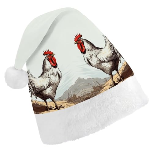 LPSBVNM Weihnachtsmütze für Erwachsene, Hühner-Skizze bedruckt, Unisex, Weihnachtsmannmütze, Neujahrsdekoration, Hüte für Weihnachten, Festtage, Partyzubehör LPSBVNM Weihnachtsmütze für Erwachsene, Hühner-Skizze bedruckt, Unisex, Weihnachtsmannmütze, Neujahrsdekoration, Hüte für Weihnachten, Festtage, Partyzubehör von LPSBVNM