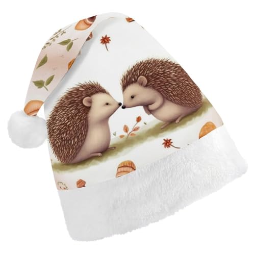 LPSBVNM Weihnachtsmütze für Erwachsene, Natur, reizender Igel-Liebhaber, bedruckt, Unisex, Weihnachtsmannmütze, Neujahrsdekoration, Hüte für Weihnachten, Festtage, Partyzubehör LPSBVNM Weihnachtsmütze für Erwachsene, Natur, reizender Igel-Liebhaber, bedruckt, Unisex, Weihnachtsmannmütze, Neujahrsdekoration, Hüte für Weihnachten, Festtage, Partyzubehör von LPSBVNM