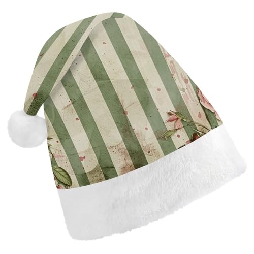 LPSBVNM Weihnachtsmütze für Erwachsene, Rosen und grüne Pflanzen, bedruckt, Unisex, Weihnachtsmannmütze, Neujahrsdekoration, Hüte für Weihnachten, Festtage, Partyzubehör LPSBVNM Weihnachtsmütze für Erwachsene, Rosen und grüne Pflanzen, bedruckt, Unisex, Weihnachtsmannmütze, Neujahrsdekoration, Hüte für Weihnachten, Festtage, Partyzubehör von LPSBVNM