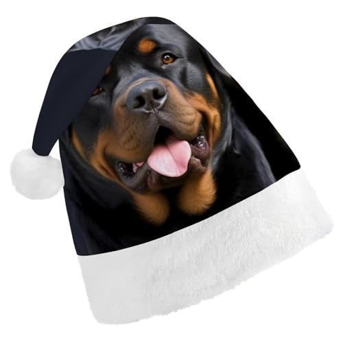 LPSBVNM Weihnachtsmütze für Erwachsene, Rottweiler-Tapete, bedruckt, unisex, Weihnachtsmannmütze, Neujahrsdekoration, Hüte für Weihnachten, Festtage, Partyzubehör LPSBVNM Weihnachtsmütze für Erwachsene, Rottweiler-Tapete, bedruckt, unisex, Weihnachtsmannmütze, Neujahrsdekoration, Hüte für Weihnachten, Festtage, Partyzubehör von LPSBVNM