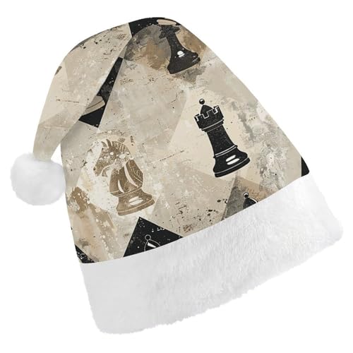 LPSBVNM Weihnachtsmütze für Erwachsene, Schachfigur, braunes Muster, bedruckt, unisex, Weihnachtsmannmütze, Neujahrsdekoration, Hüte für Weihnachten, Festtage, Partyzubehör LPSBVNM Weihnachtsmütze für Erwachsene, Schachfigur, braunes Muster, bedruckt, unisex, Weihnachtsmannmütze, Neujahrsdekoration, Hüte für Weihnachten, Festtage, Partyzubehör von LPSBVNM