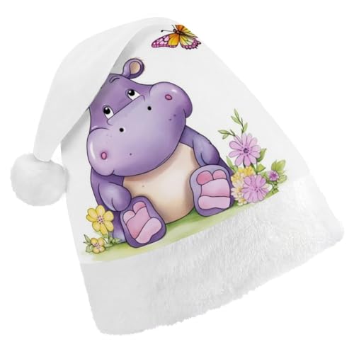 LPSBVNM Weihnachtsmütze für Erwachsene, Schmetterling und Nilpferd, bedruckt, Unisex, Weihnachtsmannmütze, Neujahrsdekoration, Hüte für Weihnachten, Festtage, Partyzubehör LPSBVNM Weihnachtsmütze für Erwachsene, Schmetterling und Nilpferd, bedruckt, Unisex, Weihnachtsmannmütze, Neujahrsdekoration, Hüte für Weihnachten, Festtage, Partyzubehör von LPSBVNM
