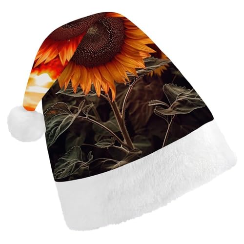 LPSBVNM Weihnachtsmütze für Erwachsene, Sonnenuntergang, Sonnenblume, bedruckt, Unisex, Weihnachtsmannmütze, Neujahrsdekoration, Hüte für Weihnachten, Festtage, Partyzubehör LPSBVNM Weihnachtsmütze für Erwachsene, Sonnenuntergang, Sonnenblume, bedruckt, Unisex, Weihnachtsmannmütze, Neujahrsdekoration, Hüte für Weihnachten, Festtage, Partyzubehör von LPSBVNM