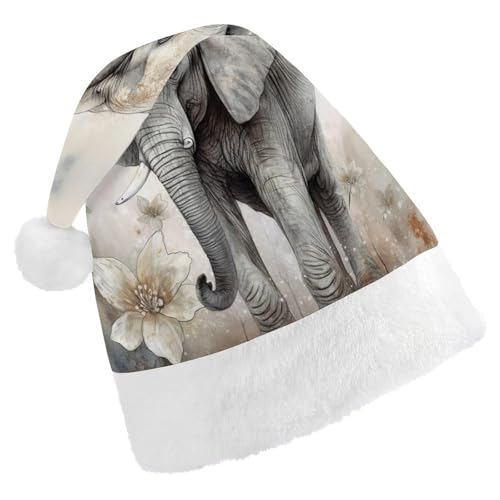 LPSBVNM Weihnachtsmütze für Erwachsene, Tiere, niedlicher Elefant, bedruckt, unisex, Weihnachtsmannmütze, Neujahrsdekoration, Hüte für Weihnachten, Festtage, Partyzubehör LPSBVNM Weihnachtsmütze für Erwachsene, Tiere, niedlicher Elefant, bedruckt, unisex, Weihnachtsmannmütze, Neujahrsdekoration, Hüte für Weihnachten, Festtage, Partyzubehör von LPSBVNM