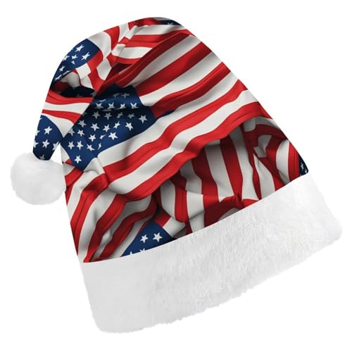 LPSBVNM Weihnachtsmütze für Erwachsene, USA-Flagge, bedruckt, Unisex, Weihnachtsmannmütze, Neujahrsdekoration, Hüte für Weihnachten, Festtage, Partyzubehör LPSBVNM Weihnachtsmütze für Erwachsene, USA-Flagge, bedruckt, Unisex, Weihnachtsmannmütze, Neujahrsdekoration, Hüte für Weihnachten, Festtage, Partyzubehör von LPSBVNM