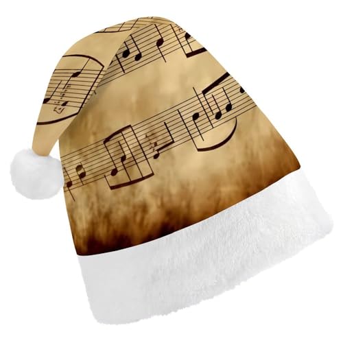 LPSBVNM Weihnachtsmütze für Erwachsene, Vintage-Musiknote, Kunst, bedruckt, Unisex, Weihnachtsmannmütze, Neujahrsdekoration, Hüte für Weihnachten, Festtage, Partyzubehör LPSBVNM Weihnachtsmütze für Erwachsene, Vintage-Musiknote, Kunst, bedruckt, Unisex, Weihnachtsmannmütze, Neujahrsdekoration, Hüte für Weihnachten, Festtage, Partyzubehör von LPSBVNM