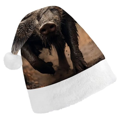 LPSBVNM Weihnachtsmütze für Erwachsene, Wildschwein-Fotos, bedruckt, unisex, Weihnachtsmannmütze, Neujahrsdekoration, Hüte für Weihnachten, Festtage, Partyzubehör LPSBVNM Weihnachtsmütze für Erwachsene, Wildschwein-Fotos, bedruckt, unisex, Weihnachtsmannmütze, Neujahrsdekoration, Hüte für Weihnachten, Festtage, Partyzubehör von LPSBVNM