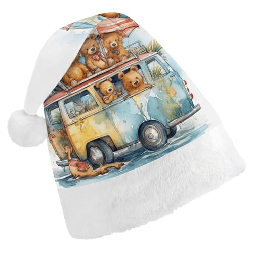 LPSBVNM Weihnachtsmütze für Erwachsene, bedruckt mit Lastwagen und Bär, Unisex, Weihnachtsmannmütze, Neujahrsdekoration, Hüte für Weihnachten, Festtage, Partyzubehör LPSBVNM Weihnachtsmütze für Erwachsene, bedruckt mit Lastwagen und Bär, Unisex, Weihnachtsmannmütze, Neujahrsdekoration, Hüte für Weihnachten, Festtage, Partyzubehör von LPSBVNM
