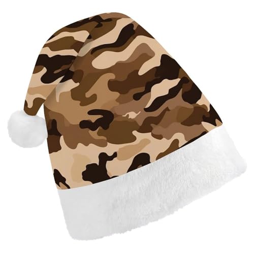 LPSBVNM Weihnachtsmütze für Erwachsene, brauner Camouflage-Druck, Unisex, Weihnachtsmannmütze, Neujahrsdekoration, Hüte für Weihnachten, Festtage, Partyzubehör LPSBVNM Weihnachtsmütze für Erwachsene, brauner Camouflage-Druck, Unisex, Weihnachtsmannmütze, Neujahrsdekoration, Hüte für Weihnachten, Festtage, Partyzubehör von LPSBVNM