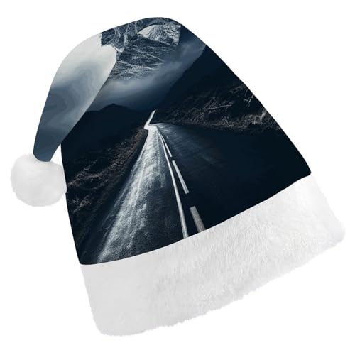 LPSBVNM Weihnachtsmütze für Erwachsene, dunkle Straße in die Berge, bedruckt, Unisex, Weihnachtsmannmütze, Neujahrsdekoration, Hüte für Weihnachten, Festtage, Partyzubehör LPSBVNM Weihnachtsmütze für Erwachsene, dunkle Straße in die Berge, bedruckt, Unisex, Weihnachtsmannmütze, Neujahrsdekoration, Hüte für Weihnachten, Festtage, Partyzubehör von LPSBVNM
