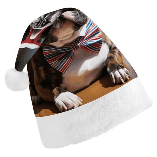 LPSBVNM Weihnachtsmütze für Erwachsene, französische Bulldogge mit Sonnenbrille, bedruckt, Unisex, Weihnachtsmannmütze, Neujahrsdekoration, Hüte für Weihnachten, Festtage, Partyzubehör LPSBVNM Weihnachtsmütze für Erwachsene, französische Bulldogge mit Sonnenbrille, bedruckt, Unisex, Weihnachtsmannmütze, Neujahrsdekoration, Hüte für Weihnachten, Festtage, Partyzubehör von LPSBVNM