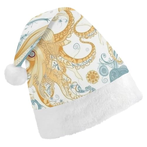 LPSBVNM Weihnachtsmütze für Erwachsene, hellgelber Fischdruck, Unisex, Weihnachtsmannmütze, Neujahrsdekoration, Hüte für Weihnachten, Festtage, Partyzubehör LPSBVNM Weihnachtsmütze für Erwachsene, hellgelber Fischdruck, Unisex, Weihnachtsmannmütze, Neujahrsdekoration, Hüte für Weihnachten, Festtage, Partyzubehör von LPSBVNM