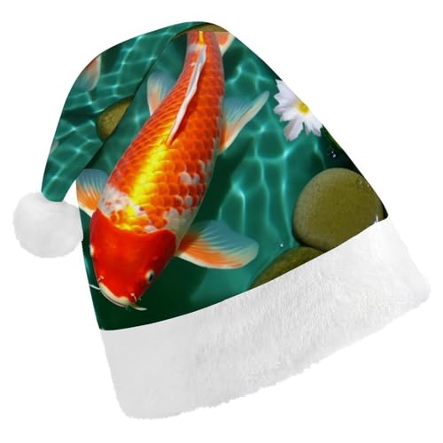 LPSBVNM Weihnachtsmütze für Erwachsene, japanischer Karpfen, bedruckt, Unisex, Weihnachtsmannmütze, Neujahrsdekoration, Hüte für Weihnachten, Festtage, Partyzubehör LPSBVNM Weihnachtsmütze für Erwachsene, japanischer Karpfen, bedruckt, Unisex, Weihnachtsmannmütze, Neujahrsdekoration, Hüte für Weihnachten, Festtage, Partyzubehör von LPSBVNM