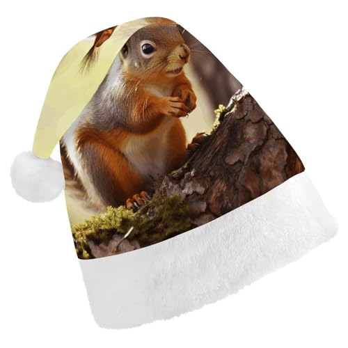 LPSBVNM Weihnachtsmütze für Erwachsene, lustiger Eichhörnchen-Druck, Unisex, Weihnachtsmannmütze, Neujahrsdekoration, Hüte für Weihnachten, Festtage, Partyzubehör LPSBVNM Weihnachtsmütze für Erwachsene, lustiger Eichhörnchen-Druck, Unisex, Weihnachtsmannmütze, Neujahrsdekoration, Hüte für Weihnachten, Festtage, Partyzubehör von LPSBVNM