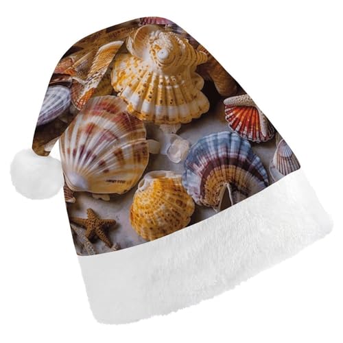 LPSBVNM Weihnachtsmütze für Erwachsene, mit Muschel-Schätzen, bedruckt, Unisex, Weihnachtsmannmütze, Neujahrsdekoration, Hüte für Weihnachten, Festtage, Partyzubehör LPSBVNM Weihnachtsmütze für Erwachsene, mit Muschel-Schätzen, bedruckt, Unisex, Weihnachtsmannmütze, Neujahrsdekoration, Hüte für Weihnachten, Festtage, Partyzubehör von LPSBVNM