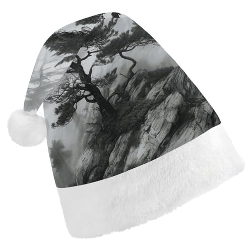 LPSBVNM Weihnachtsmütze für Erwachsene, nebliger Bergkieferbaum, bedruckt, Unisex, Weihnachtsmannmütze, Neujahrsdekoration, Hüte für Weihnachten, Festtage, Partyzubehör LPSBVNM Weihnachtsmütze für Erwachsene, nebliger Bergkieferbaum, bedruckt, Unisex, Weihnachtsmannmütze, Neujahrsdekoration, Hüte für Weihnachten, Festtage, Partyzubehör von LPSBVNM