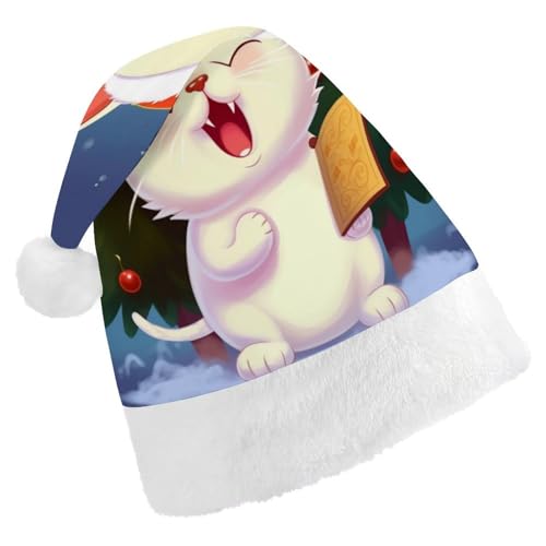 LPSBVNM Weihnachtsmütze für Erwachsene, niedliche Katze, singt Weihnachtslieder, bedruckt, Unisex, Weihnachtsmannmütze, Neujahrsdekoration, Hüte für Weihnachten, Festtage, Partyzubehör LPSBVNM Weihnachtsmütze für Erwachsene, niedliche Katze, singt Weihnachtslieder, bedruckt, Unisex, Weihnachtsmannmütze, Neujahrsdekoration, Hüte für Weihnachten, Festtage, Partyzubehör von LPSBVNM