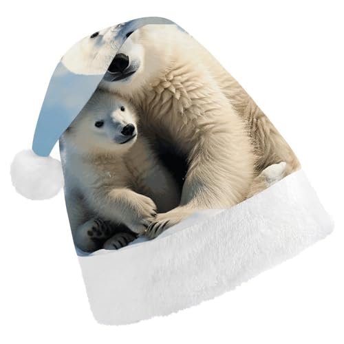 LPSBVNM Weihnachtsmütze für Erwachsene, niedlicher Eisbär, bedruckt, Unisex, Weihnachtsmannmütze, Neujahrsdekoration, Hüte für Weihnachten, Festtage, Partyzubehör LPSBVNM Weihnachtsmütze für Erwachsene, niedlicher Eisbär, bedruckt, Unisex, Weihnachtsmannmütze, Neujahrsdekoration, Hüte für Weihnachten, Festtage, Partyzubehör von LPSBVNM
