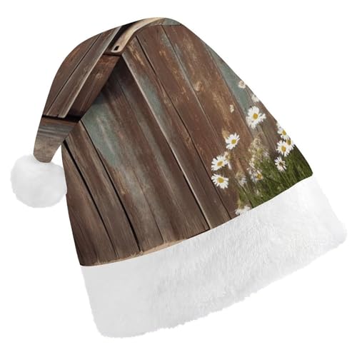 LPSBVNM Weihnachtsmütze für Erwachsene, rustikales Hufeisen, Scheune, Holz, bedruckt, Unisex, Weihnachtsmannmütze, Neujahrsdekoration, Hüte für Weihnachten, Festtage, Partyzubehör LPSBVNM Weihnachtsmütze für Erwachsene, rustikales Hufeisen, Scheune, Holz, bedruckt, Unisex, Weihnachtsmannmütze, Neujahrsdekoration, Hüte für Weihnachten, Festtage, Partyzubehör von LPSBVNM