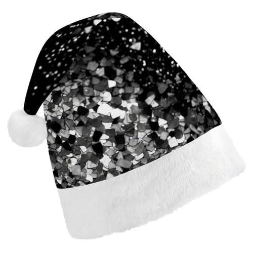 LPSBVNM Weihnachtsmütze für Erwachsene, schwarz-weiß, glitzernd, Unisex, Weihnachtsmannmütze, Neujahrsdekoration, Hüte für Weihnachten, Festtage, Partyzubehör LPSBVNM Weihnachtsmütze für Erwachsene, schwarz-weiß, glitzernd, Unisex, Weihnachtsmannmütze, Neujahrsdekoration, Hüte für Weihnachten, Festtage, Partyzubehör von LPSBVNM