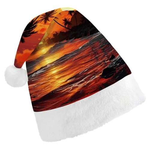 LPSBVNM Weihnachtsmütze für Erwachsene, tropischer Sonnenuntergang, bedruckt, Unisex, Weihnachtsmannmütze, Neujahrsdekoration, Hüte für Weihnachten, Festtage, Partyzubehör LPSBVNM Weihnachtsmütze für Erwachsene, tropischer Sonnenuntergang, bedruckt, Unisex, Weihnachtsmannmütze, Neujahrsdekoration, Hüte für Weihnachten, Festtage, Partyzubehör von LPSBVNM
