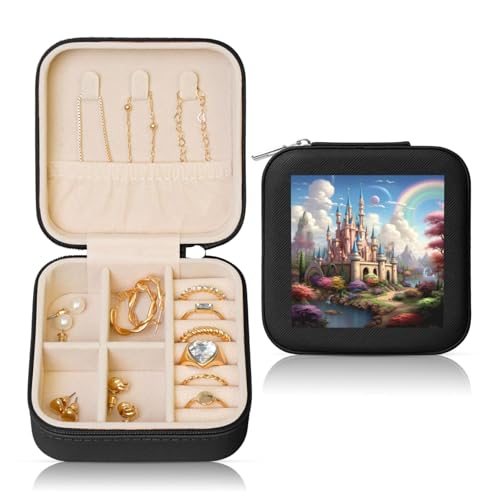 LPSRTWE Schmuckschatullen für Damen und Mädchen, quadratisch, Schmuck-Organizer, farbiges Schloss, Leder, Schmuck-Aufbewahrungsbox, tragbar, Reise-Schmuckkoffer mit Reißverschluss für Halskette LPSRTWE Schmuckschatullen für Damen und Mädchen, quadratisch, Schmuck-Organizer, farbiges Schloss, Leder, Schmuck-Aufbewahrungsbox, tragbar, Reise-Schmuckkoffer mit Reißverschluss für Halskette von LPSRTWE