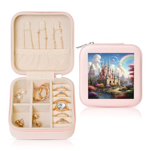 LPSRTWE Schmuckschatullen für Damen und Mädchen, quadratisch, Schmuck-Organizer, farbiges Schloss, Leder, Schmuck-Aufbewahrungsbox, tragbar, Reise-Schmuckkoffer mit Reißverschluss für Halskette LPSRTWE Schmuckschatullen für Damen und Mädchen, quadratisch, Schmuck-Organizer, farbiges Schloss, Leder, Schmuck-Aufbewahrungsbox, tragbar, Reise-Schmuckkoffer mit Reißverschluss für Halskette von LPSRTWE