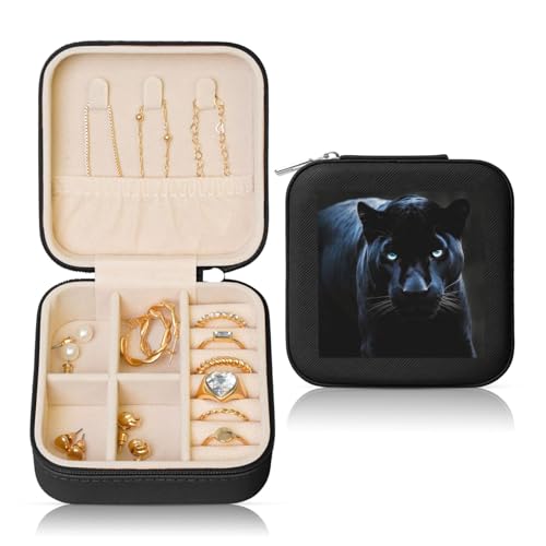 LPSRTWE Schmuckschatullen für Damen und Mädchen, quadratisch, mit blauen Augen, Leder-Schmuck-Aufbewahrungsbox, tragbar, Reise-Schmuckkoffer mit Reißverschluss für Halskette, Ohrringe, Ringe LPSRTWE Schmuckschatullen für Damen und Mädchen, quadratisch, mit blauen Augen, Leder-Schmuck-Aufbewahrungsbox, tragbar, Reise-Schmuckkoffer mit Reißverschluss für Halskette, Ohrringe, Ringe von LPSRTWE