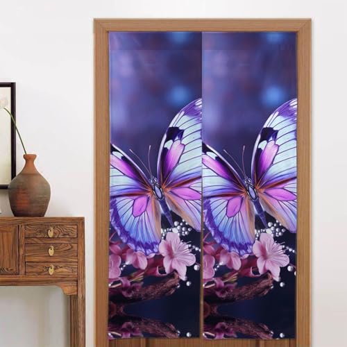 LPSRTWE Türvorhänge für Türen, Verdunkelungsvorhang, thermisch isoliert, Privatsphäre, Türabdeckung, violetter Schmetterling, Fenstervorhang für Schlafzimmer, Wohnzimmer, 1 Panel, 86,4 x 142,2 cm LPSRTWE Türvorhänge für Türen, Verdunkelungsvorhang, thermisch isoliert, Privatsphäre, Türabdeckung, violetter Schmetterling, Fenstervorhang für Schlafzimmer, Wohnzimmer, 1 Panel, 86,4 x 142,2 cm von LPSRTWE