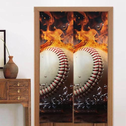 LPSRTWE Türvorhänge für Türen, Verdunkelungsvorhang, wärmeisoliert, Privatsphäre, Türabdeckung, Feuerwasser, Baseballball, Fenstervorhang, Schatten für Schlafzimmer, Wohnzimmer, 1 Panel, 86,4 x 142,2 LPSRTWE Türvorhänge für Türen, Verdunkelungsvorhang, wärmeisoliert, Privatsphäre, Türabdeckung, Feuerwasser, Baseballball, Fenstervorhang, Schatten für Schlafzimmer, Wohnzimmer, 1 Panel, 86,4 x 142,2 von LPSRTWE