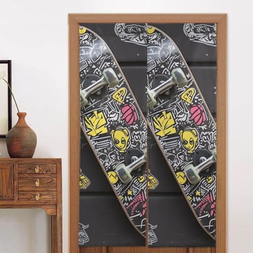 LPSRTWE Türvorhänge für Türen, Verdunkelungsvorhang, wärmeisoliert, Privatsphäre, Türabdeckung, Graffiti, Skateboard, Fenstervorhang, Schatten für Schlafzimmer, Wohnzimmer, 1 Panel, 86,4 x 142,2 cm LPSRTWE Türvorhänge für Türen, Verdunkelungsvorhang, wärmeisoliert, Privatsphäre, Türabdeckung, Graffiti, Skateboard, Fenstervorhang, Schatten für Schlafzimmer, Wohnzimmer, 1 Panel, 86,4 x 142,2 cm von LPSRTWE