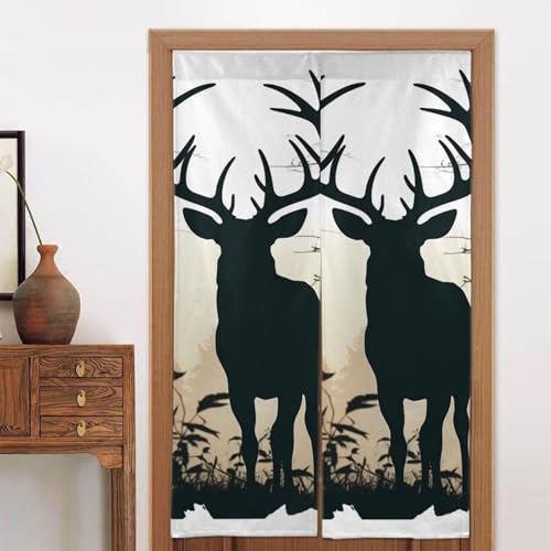 LPSRTWE Türvorhänge für Türen, Verdunkelungsvorhang, wärmeisoliert, Privatsphäre, Türabdeckung, Hirsch-Silhouette, Fenstervorhang für Schlafzimmer, Wohnzimmer, 1 Panel, 86,4 x 142,2 cm LPSRTWE Türvorhänge für Türen, Verdunkelungsvorhang, wärmeisoliert, Privatsphäre, Türabdeckung, Hirsch-Silhouette, Fenstervorhang für Schlafzimmer, Wohnzimmer, 1 Panel, 86,4 x 142,2 cm von LPSRTWE