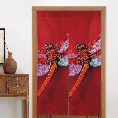 LPSRTWE Türvorhänge für Türen, Verdunkelungsvorhang, wärmeisoliert, Privatsphäre, Türabdeckung, Libelle auf rotem Hintergrund, Fenstervorhang für Schlafzimmer, Wohnzimmer, 1 Panel, 86,4 x 142,2 cm LPSRTWE Türvorhänge für Türen, Verdunkelungsvorhang, wärmeisoliert, Privatsphäre, Türabdeckung, Libelle auf rotem Hintergrund, Fenstervorhang für Schlafzimmer, Wohnzimmer, 1 Panel, 86,4 x 142,2 cm von LPSRTWE