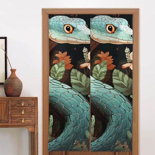 LPSRTWE Türvorhänge für Türen, Verdunkelungsvorhang, wärmeisoliert, Privatsphäre, Türabdeckung, Schlange und Blume, Fenstervorhang für Schlafzimmer, Wohnzimmer, 1 Panel, 86,4 x 142,2 cm LPSRTWE Türvorhänge für Türen, Verdunkelungsvorhang, wärmeisoliert, Privatsphäre, Türabdeckung, Schlange und Blume, Fenstervorhang für Schlafzimmer, Wohnzimmer, 1 Panel, 86,4 x 142,2 cm von LPSRTWE