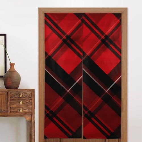 LPSRTWE Türvorhänge für Türen, Verdunkelungsvorhang, wärmeisoliert, Privatsphäre, Türabdeckung, rot und schwarz, kariert, Fenstervorhang für Schlafzimmer, Wohnzimmer, 1 Panel, 86,4 x 142,2 cm LPSRTWE Türvorhänge für Türen, Verdunkelungsvorhang, wärmeisoliert, Privatsphäre, Türabdeckung, rot und schwarz, kariert, Fenstervorhang für Schlafzimmer, Wohnzimmer, 1 Panel, 86,4 x 142,2 cm von LPSRTWE