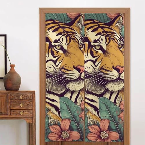 LPSRTWE Türvorhänge für Türen, Verdunkelungsvorhang, wärmeisoliert, Privatsphäre, Türabdeckung, tropischer Tiger, Fenstervorhang für Schlafzimmer, Wohnzimmer, 1 Panel, 86,4 x 142,2 cm LPSRTWE Türvorhänge für Türen, Verdunkelungsvorhang, wärmeisoliert, Privatsphäre, Türabdeckung, tropischer Tiger, Fenstervorhang für Schlafzimmer, Wohnzimmer, 1 Panel, 86,4 x 142,2 cm von LPSRTWE