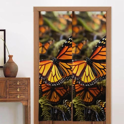 Türvorhänge für Türen, Verdunkelungsvorhang, wärmeisoliert, Privatsphäre, Türabdeckung, orangefarbene Monarch-Schmetterlinge, Fenstervorhang für Schlafzimmer, Wohnzimmer, 1 Paneel, 86,4 x 142,2 cm Türvorhänge für Türen, Verdunkelungsvorhang, wärmeisoliert, Privatsphäre, Türabdeckung, orangefarbene Monarch-Schmetterlinge, Fenstervorhang für Schlafzimmer, Wohnzimmer, 1 Paneel, 86,4 x 142,2 cm von LPSRTWE