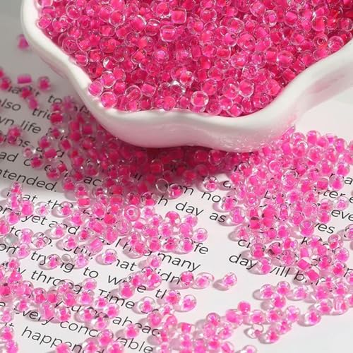 2 mm, 3 mm, 4 mm, transparente Glasperlen mit gefärbtem Kern, DIY-Perlenmaterial, Stichkleidung, Quastenzubehör, fluoreszierendes Pink, 15–3 mm, 720 Stück 2 mm, 3 mm, 4 mm, transparente Glasperlen mit gefärbtem Kern, DIY-Perlenmaterial, Stichkleidung, Quastenzubehör, fluoreszierendes Pink, 15–3 mm, 720 Stück von LPUKOI