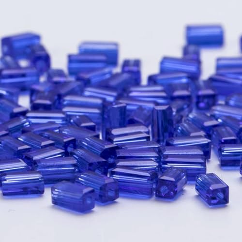 2x4mm rechteckige Perlen quadratisch facettierte Glasperlen lose Abstandsperlen zur Schmuckherstellung DIY Armband Halskette-CF666-03-2x4MM von LPUKOI