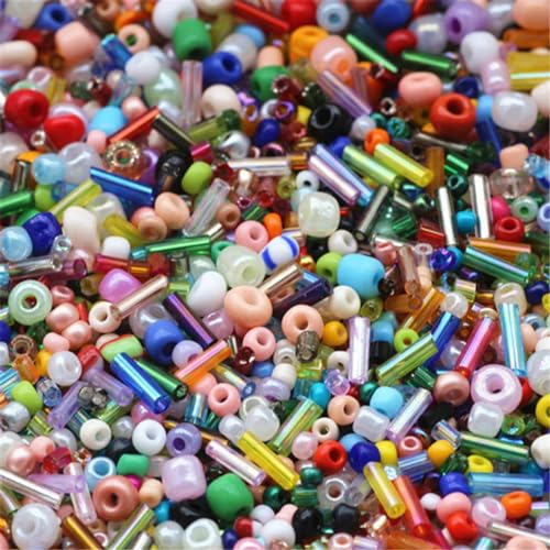 Gemischt & Größe & Form, insgesamt ca. 10 g lose Perlen, Glasperlen, Schmuckherstellung, Zubehör zum Selbermachen, tschechische Perlen, 10 g gemischt von LPUKOI