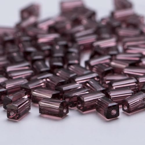 x 4 mm rechteckige Perlen, quadratische facettierte Glasperlen, lose Abstandsperlen zur Schmuckherstellung, DIY-Armband-Halskette-CF666-12-2 x 4 mm von LPUKOI
