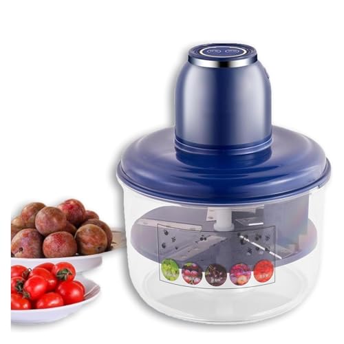 Elektrischer Traubenschäler, automatisches Schälwerkzeug for kleine Früchte, Tomaten, Knoblauchschälmaschine, 25 Sekunden automatisches Schälen, intelligente Geschwindigkeitsregelung, adaptive(Blue) von LPUYTJHI