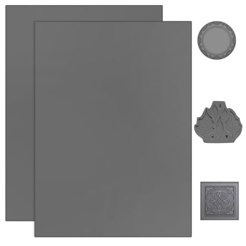 LPZMPZ 2 Stück Stempelgummi für Laser A4 Stempelgummi zum Lasern 2,3mm Dick Lasergummi Stempelgummi 30x21cm, für Gravur Maschine zu Machen Sealer Stempel, DIY-Stempel (Grau) von LPZMPZ