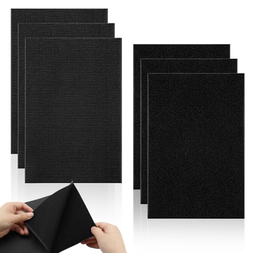 LPZMPZ 6 Stück Klettverschluss 20 x 30cm Klettband zum Nähen Schwarz Klettband Breit Nicht Klebender Klettband für Textilien, Kleidung, Schuhe, DIY und Haushaltsartikel von LPZMPZ