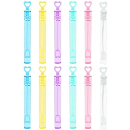 LQIOACU 12 Stück Seifenblasen Set, Seifenblasen Hochzeit Set in Regenbogenfarben, Hochzeit Seifenblasen, Mini Seifenblasen, für Hochzeit Taufe Geburtstag Goldene Hochzeit Verlobung (Ohne Seifenlauge) von LQIOACU