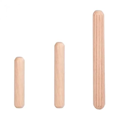 Holzdübelstangen für Basteln， 50 Stück Holzdübelstifte 6 mm und 8 mm x 30 mm und 40 mm(8x40mm) von LQRCTRY