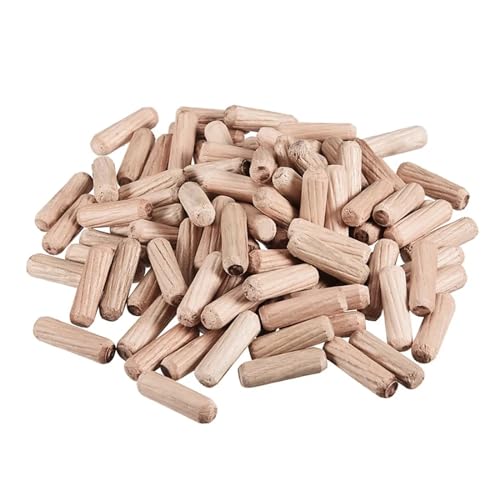 Holzdübelstangen für Basteln， Holzdübel, 100 Stück, geriffelt, abgeschrägt, Hartholz, mehrere Größen(10 x 30mm) von LQRCTRY